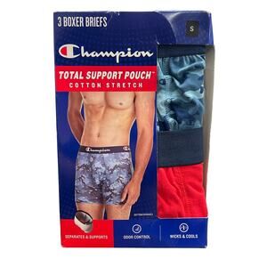 Champion Men's Lightweight Stretch Total Support Pouch Boxer Brief, 3 Pack Small